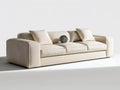 Ivory 3-Seat Chenille Sofa with Loose Cushions, 94.5 in W x 39.4 in D x 33.1 in H