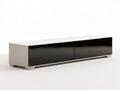 70.9 in W x 15.7 in D x 15.7 in H TV Stand Media Console with 2 Drawers, Black and Light Gray