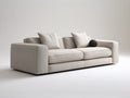 Cream 3-Seat Upholstered Sofa with Track Arms, 90 x 38 x 32 in