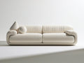 Cream Curved 2-Seat Boucle Sofa, 86.6 x 37.4 x 29.5 in