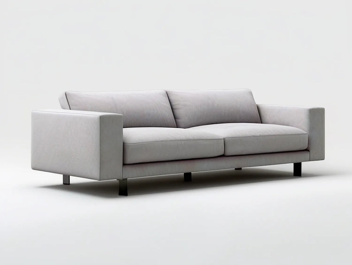 Modern Light Gray 3-Seat Polyester Upholstered Sofa, 84 x 35 x 33 in