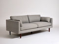 84 x 35 x 34 in. Light Gray Polyester Upholstered Two-Seat Sofa with Dark Brown Wood Legs