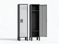 Single-Door Steel Locker with Key Lock, Gray/Black, 72 in H x 15 in W x 18 in D