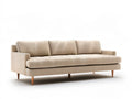 Beige Corduroy Upholstered 3-Seat Sofa, 84 in W x 35 in D x 33 in H