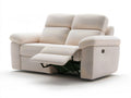 Cream Power Reclining 2-Seat Sofa, 68 x 38 x 40 in, Polyester Boucle Upholstery
