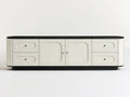Modern Cream and Black MDF TV Stand with 4 Drawers and 2 Doors, 70.9 x 15.7 x 21.7 Inches