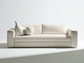 Ivory Bouclé Upholstered 2-Seat Sofa, 70.9 x 35.4 x 31.5 in